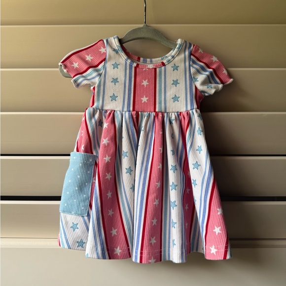 SweetHoney Red, White and Blue Starry Striped Dress - Picture 1 of 4